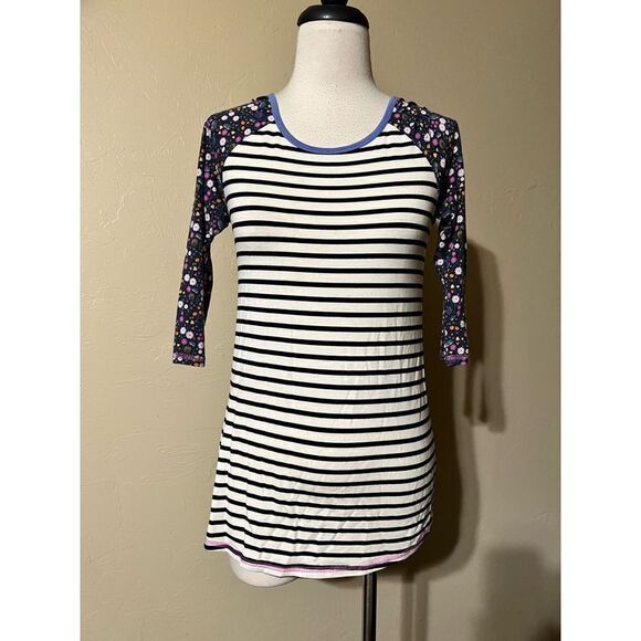 Matilda Jane Striped Pullover 3/4 Sleeve Knit Shirt Size Small - Picture 1 of 4
